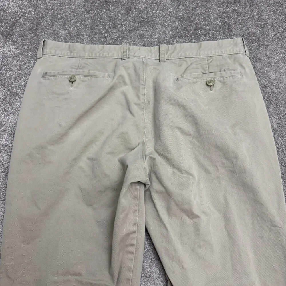 J.Crew Essential Chino Pants Mens 36W Khaki Tan Cotton Straight Leg Casual